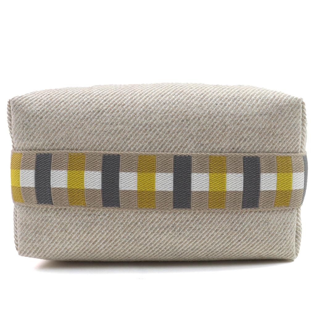 Pristine HERMES Pouch BRIDE A BLACK PM OC Serie Button Handbag wool Used