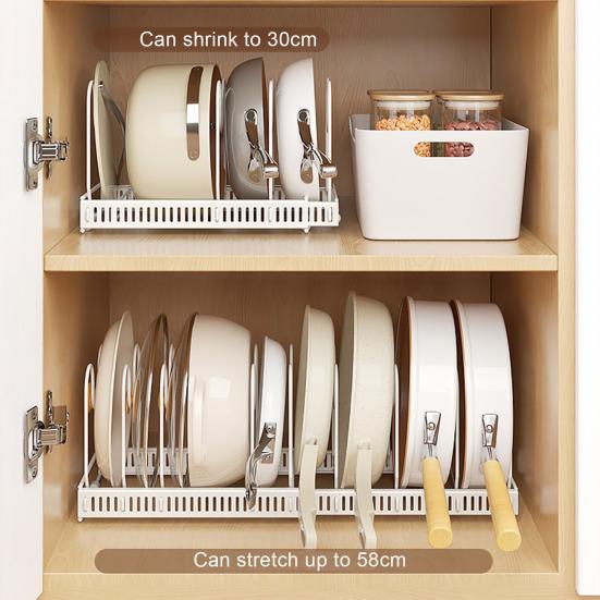 Кухонная полка для хранения, выдвижная противоскользящая пластина из нержавеющей стали, крышка кастрюли, миска для посуды, держатель для сушки, разделочная доска, дренажная подставка