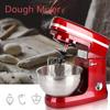 110V/220V 6 Speed Electric Food Mixer Table Stand Cake Dough Mixer 5L Handheld Egg Beater Blender Baking Whipping Cream Machine Red