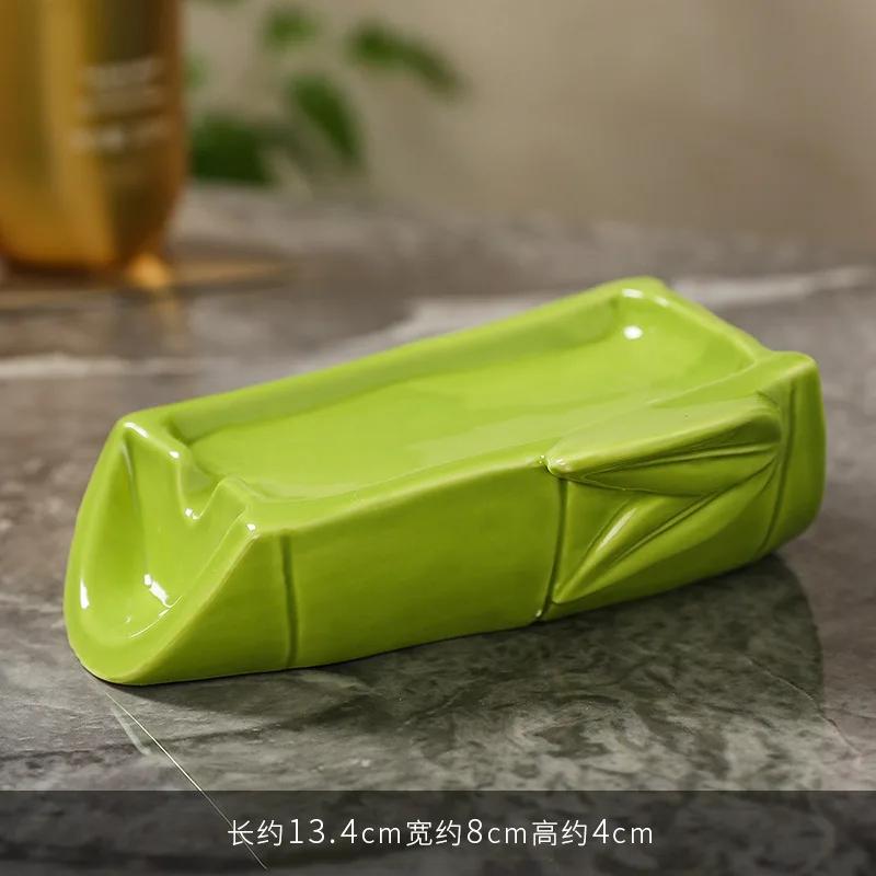 Керамическая бамбуковая мыльница Милая панда Сливная мыльница Украшение для ванной комнаты Кухонная сливная полка Аксессуары для ванной Мультяшная мыльница