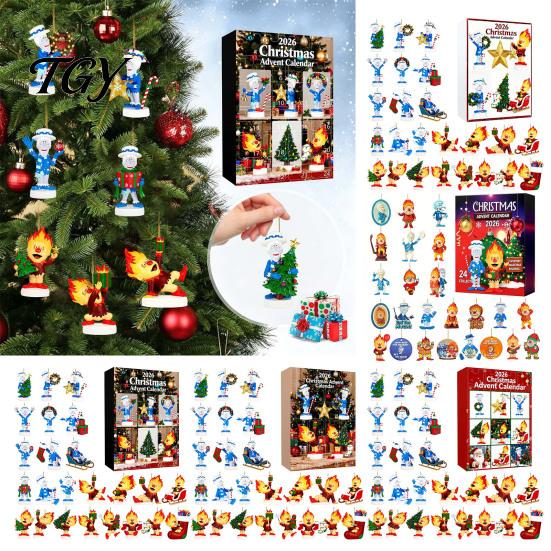 24 Day Countdown Box Christmas Advent Calendar 2026, 24-Day Surprise with Holiday Gift Boxes Acrylic Pendants, Anime Themed Collectible Gifts