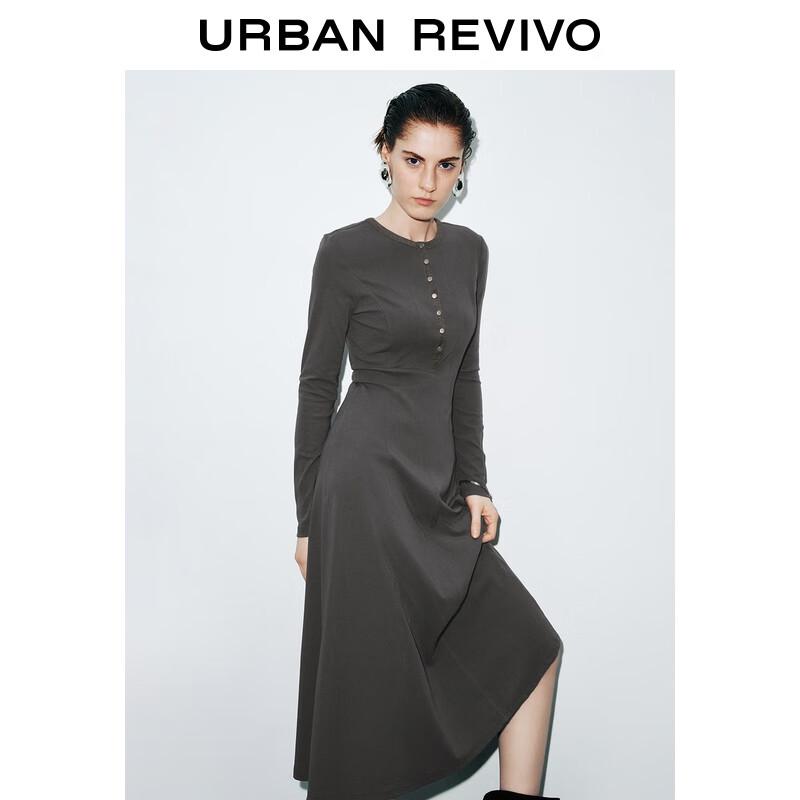 UR Women's Slim-Fit Long Sleeve A-Line Dress