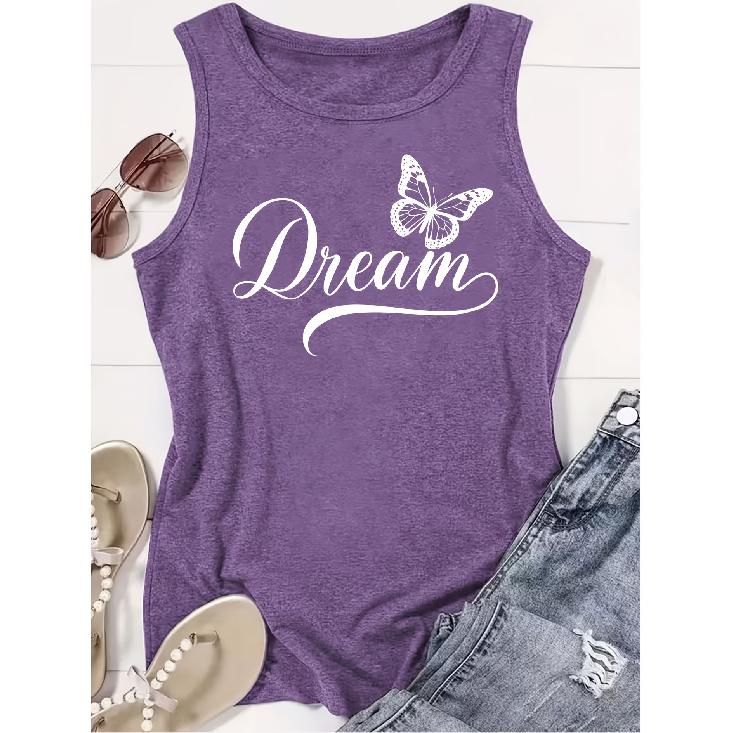 Elegant Vest for Women Dream Butterfly print casual loose summer vest Fashionable and elegant tops for commuting, vacation, and everyday wear,