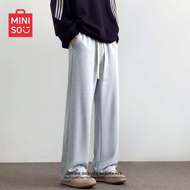 MINISO Мужские прямые брюки из плотного хлопка свободного кроя