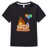 Grizzy and The Lemmings T-Shirts Girl Cartoon Print Funny Kids T Shirt Summer Children Clothes 100%Cotton Baby Boys Graphic Tee