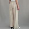 New Arrivals Open Run Unisex Linen Double Pleats Banding Wide Pants