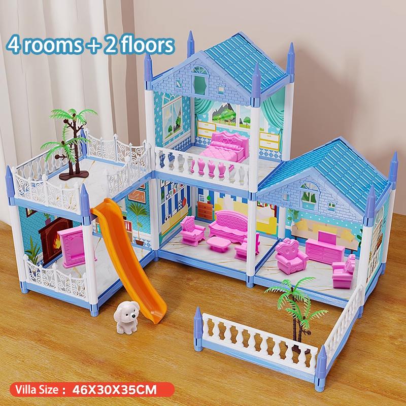Кукольный домик для девочки DIY большой набор для виллы собранный кукольный домик ролевые игры игрушки подарок