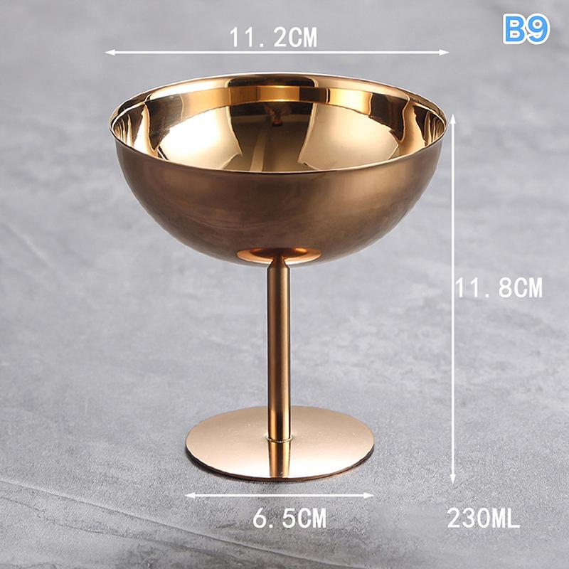Retro High-Foot Dessert Cup 304 Stainless Steel Luxury Container for Ice Cream Cocktails Pudding Hotel & Restaurant Quality