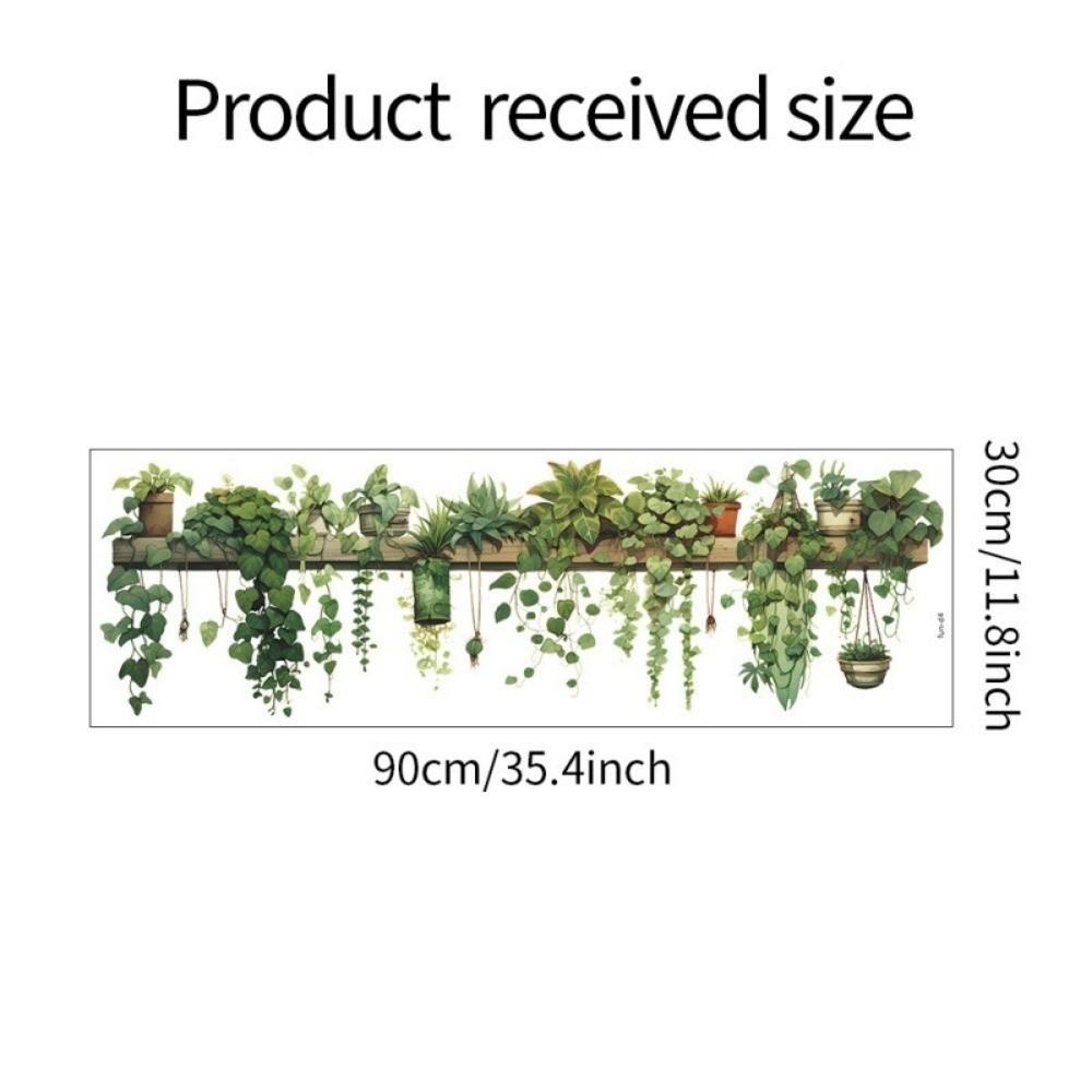 PVC Plant Branch Wall Decoration Hanging Basket Wall Decals Fresh Wallpaper  Background Wall
