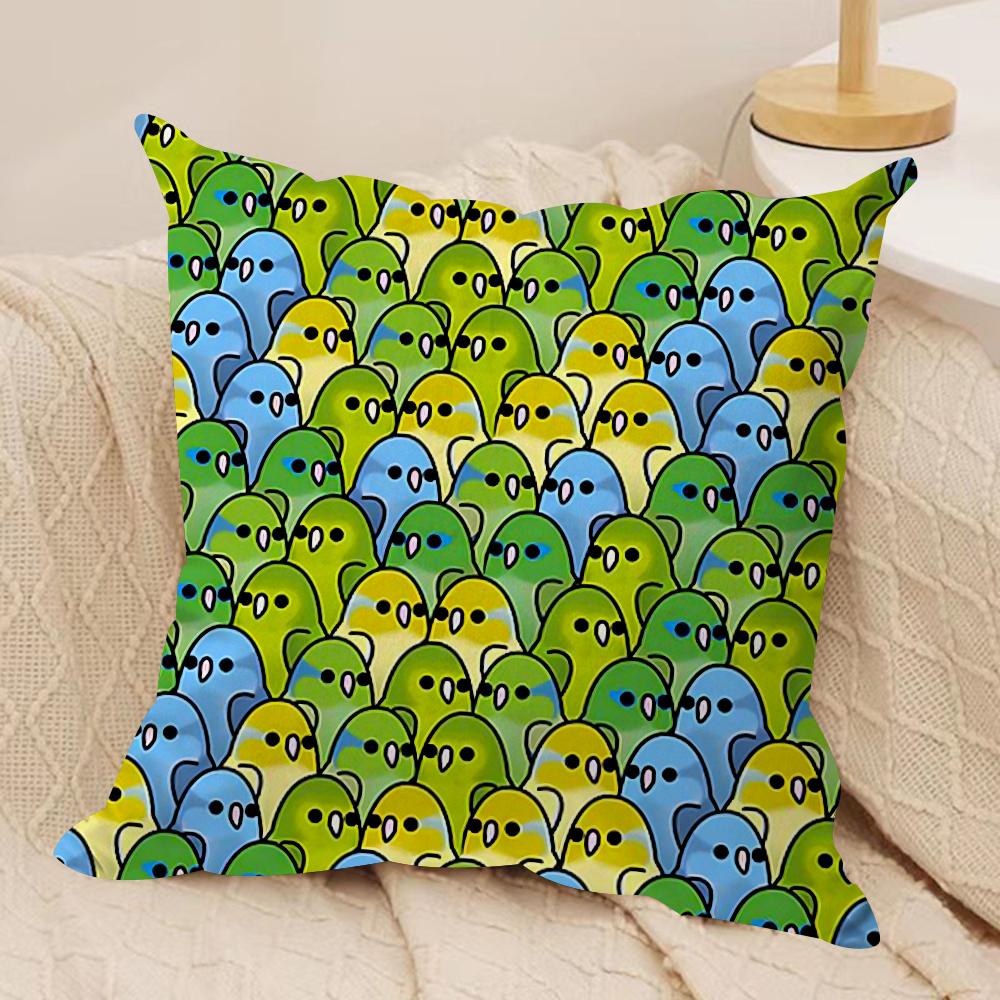 Cute Cockatiel Cushion Cover Silky Short Plush DoubleSided Printed Pillow Case for Sofa All Seasons Home Decor Gift