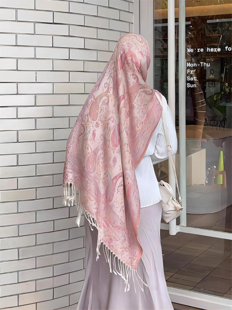 Paisley Embroidery Cotton Hijab Scarf For Woman Muslim Hijabs Pashmina Tassels Shawls Fashion Long Wraps Foulard Islam Turban
