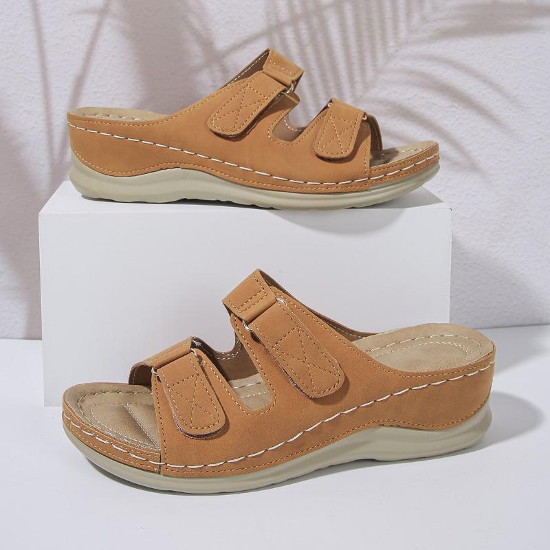 2024 Женские тапочки с открытым носком Летние римские однотонные легкие повседневные пляжные тапочки для отдыха на открытом воздухе