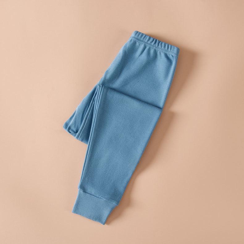 Детская осенне-зимняя пижама из чистого хлопка - теплые штаны для мальчиков и девочек