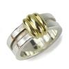 Used TIFFANY&Co. Ring Groove Wiz 3 Row EU#52.5 Silver925/K18 Yellow Gold 9.5g Silver Yellow Gold