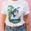 Summer 100% Cotton T-shirt Studio Ghibli Totoro Harajuku Style Kawaii Totoro Ghibli Loose Casual T-shirt Women
