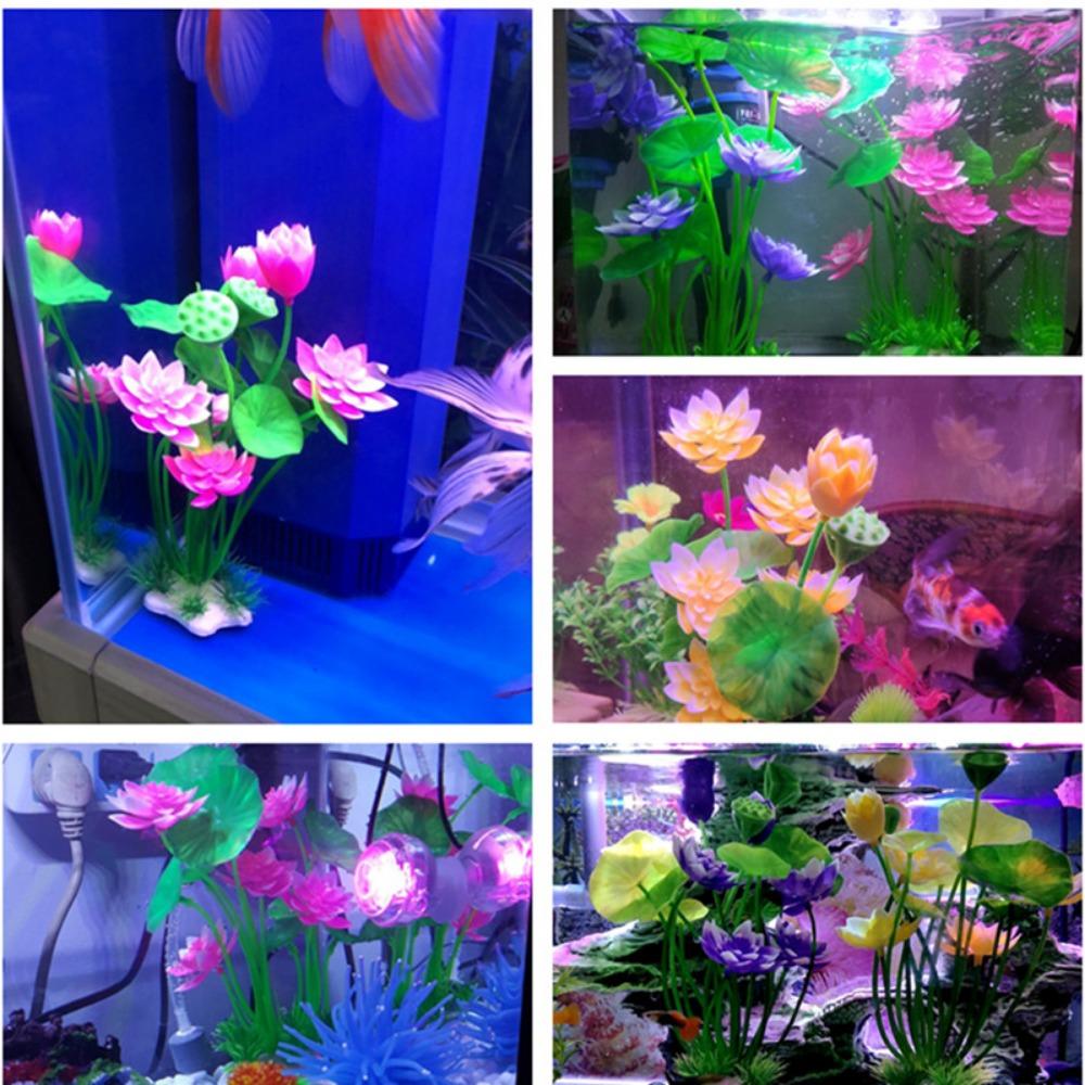 for Fish Tank Decor Beautiful Plasitc Water Grass Artificial Lotus Lotus Ornaments Aquatic Flower