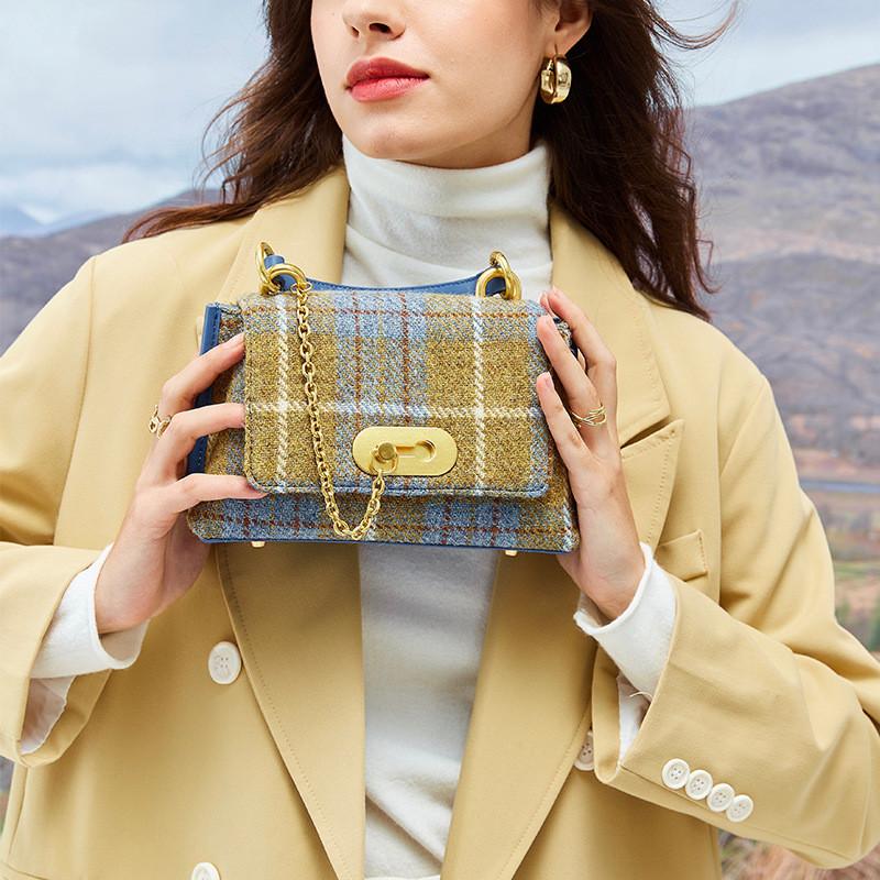 Стильная сумка-тоут из твида Харрис для женщин, большая вместимость, повседневная наплечная сумка