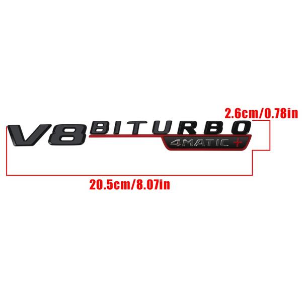 2 шт., боковое крыло автомобиля V8 BITURBO, наклейка с логотипом, эмблема, наклейка, подходит для A/M/GABCES Class GT C63 E350 E400 S560 S450, автоаксессуары