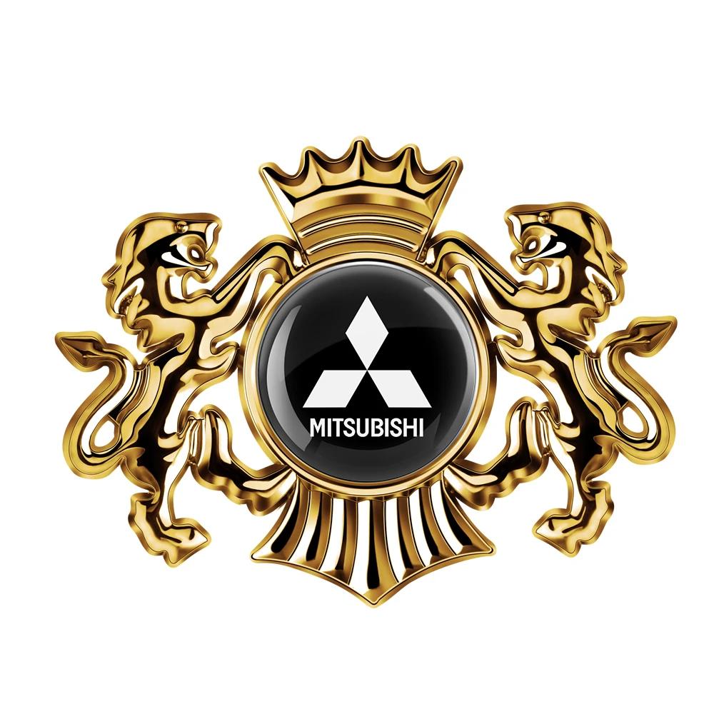 3D Lion Crown Car Emblem Sticker for Mitsubishi Lancer EVO Galant Grandis Colt Space Star - Easy Install Self-Adhesive Badge AV2