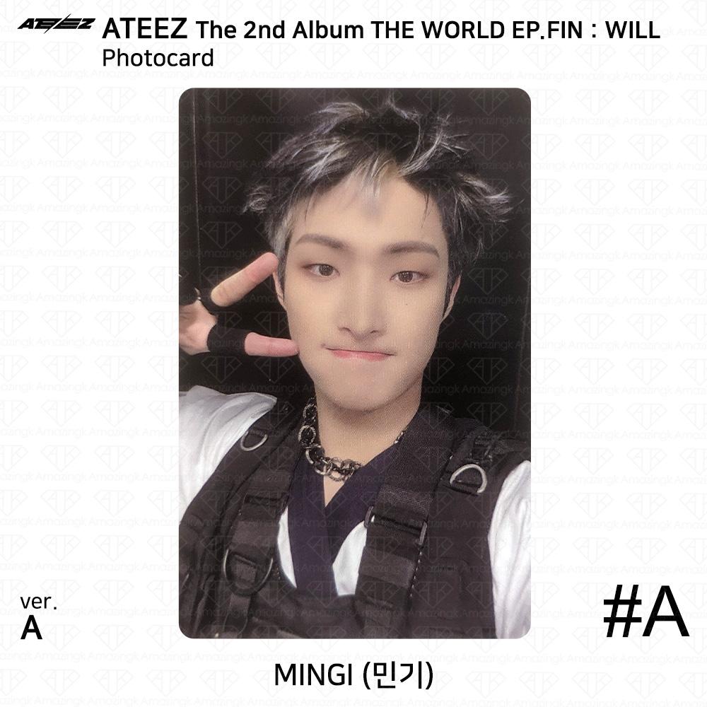 ATEEZ 2-й альбом WORLD EP.FIN WILL, наклейка на фотокарту, версия A. КПОП К-ПОП