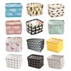 Foldable Storage Basket with Handles Waterproof Large Capacity Cotton Linen Printed Multifunctional Home Office Nursery Laundry Closet Organizer Bin