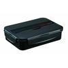 Asvel N Lantas Collection TLB-950 Bento Box, Dishwasher Safe, with Chopsticks, Single Tier (Includes Bag), Antibacterial Silver, Black
