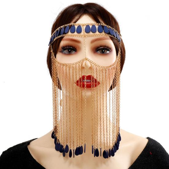 Головная цепочка с регулируемым дизайном для ночного клуба, бара, вечеринки, металлическая кисточка, головной убор для женщин, занавеска для лица