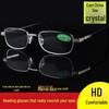 Мужские и женские очки для чтения HD с натуральными кристаллами для питания глаз — линзы против усталости при пресбиопии.