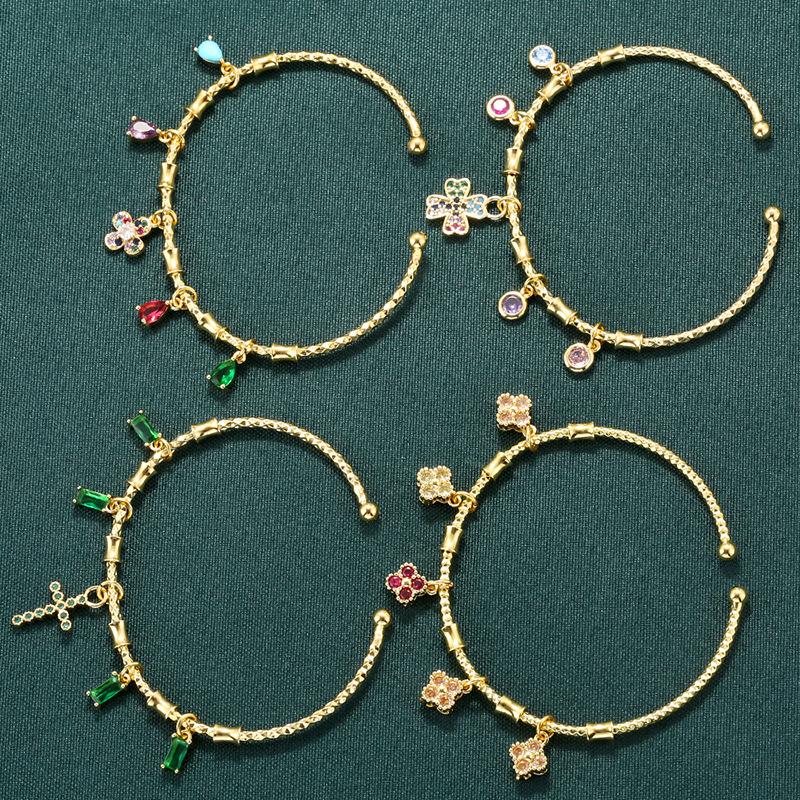 Beetle Octagram Rainbow Splicing Bracelet Personalized Geometric Water Drop Four-Leaf Clover Bracelet Vl648