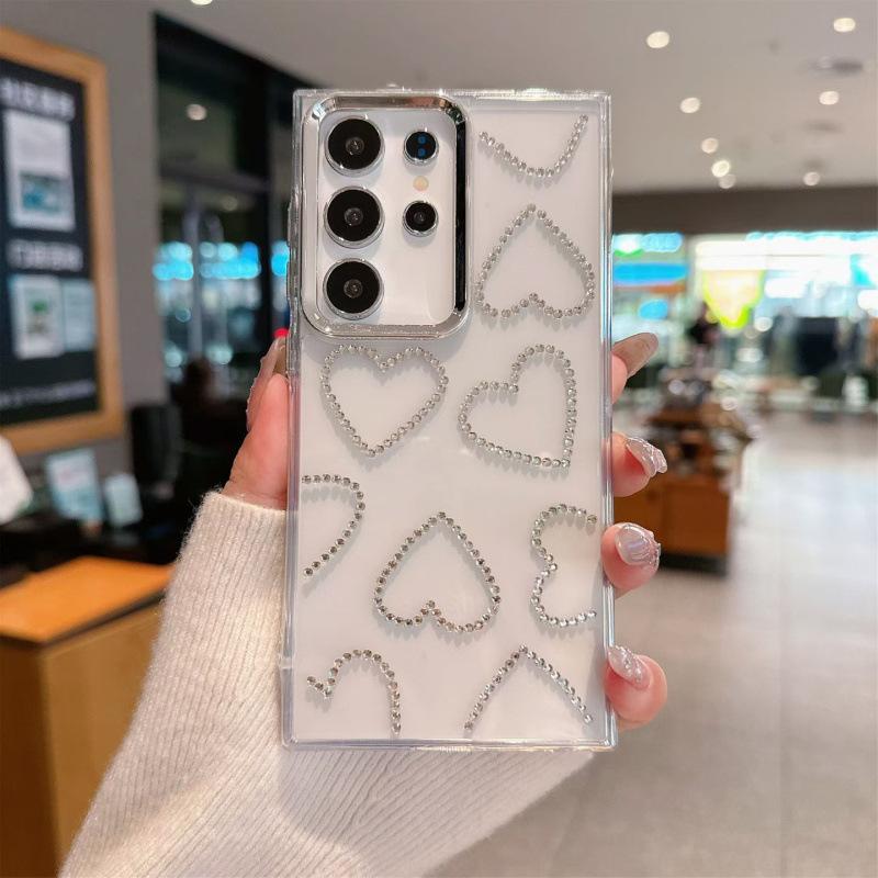 Samsung S11Ultra mobile phone case three-dimensional diamond-encrusted love S11 transparent all-inclusive new S11 + protective case