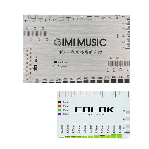 GIMI Multi-Function Guitar String Ruler, Stainless Steel String Action Ruler for Guitar String Height Adjustment, Fret Saddle Nut Height, and String S