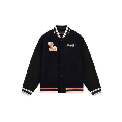 Li Ning Sports Lifestyle Series Logo Pattern Embroidery Singleboarded Short Casual Free Cotton Jacket Unisex Jacket Black AJMS141-1