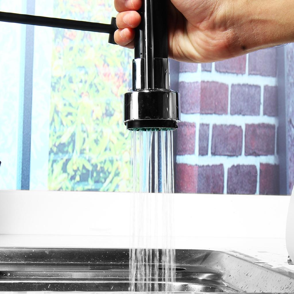 Черный 2-сторонний поворот на 360 градусов, с масляным покрытием, выдвижной кухонный кран для воды, излив, смеситель, ручной душ, кухонные смесители для воды