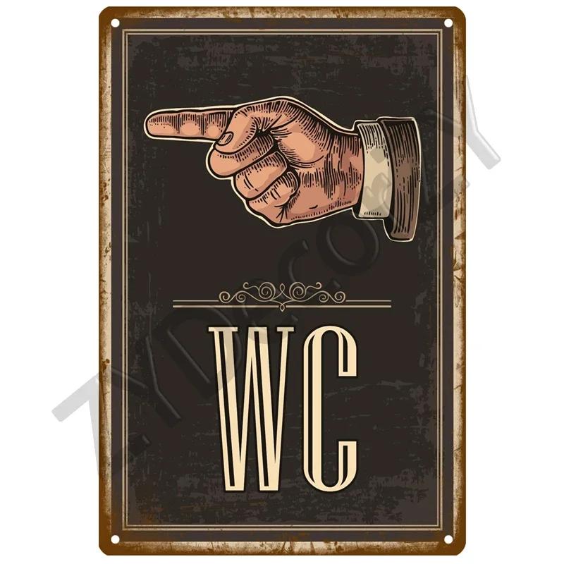 WC Туалет Металлический Знак Плакат Винтажные Настенные Плакаты Жестяная Вывеска Декоративная Настенная Тарелка Кухонная Табличка Металлический Винтажный Декор Аксессуары