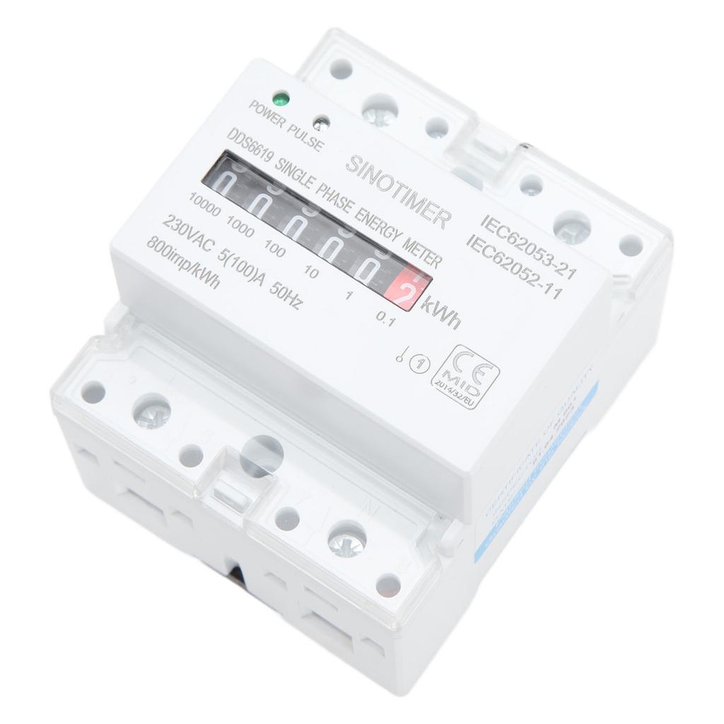 Счетчик электроэнергии Ватт-час Двухцветный светодиодный индикатор Монтаж на рейку Однофазный Умный дом Энергия Ватт