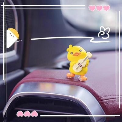3 шт. Аниме Фигурка Модель Маленький Желтый Утенок Декор Милые Украшения на Приборную Панель для Автомобиля Аксессуары для Интерьера Автомобиля для Девочек Подарки