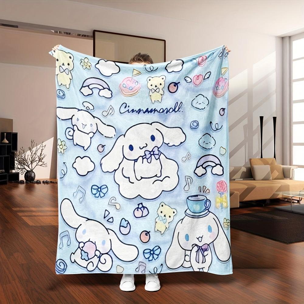 Фланелевое одеяло JIT Cinnamoroll 2D Односторонний принт Милое Домашний декор Мягкий аксессуар Уютный Функциональный Мультяшная тематика Привлекательный Долговечный