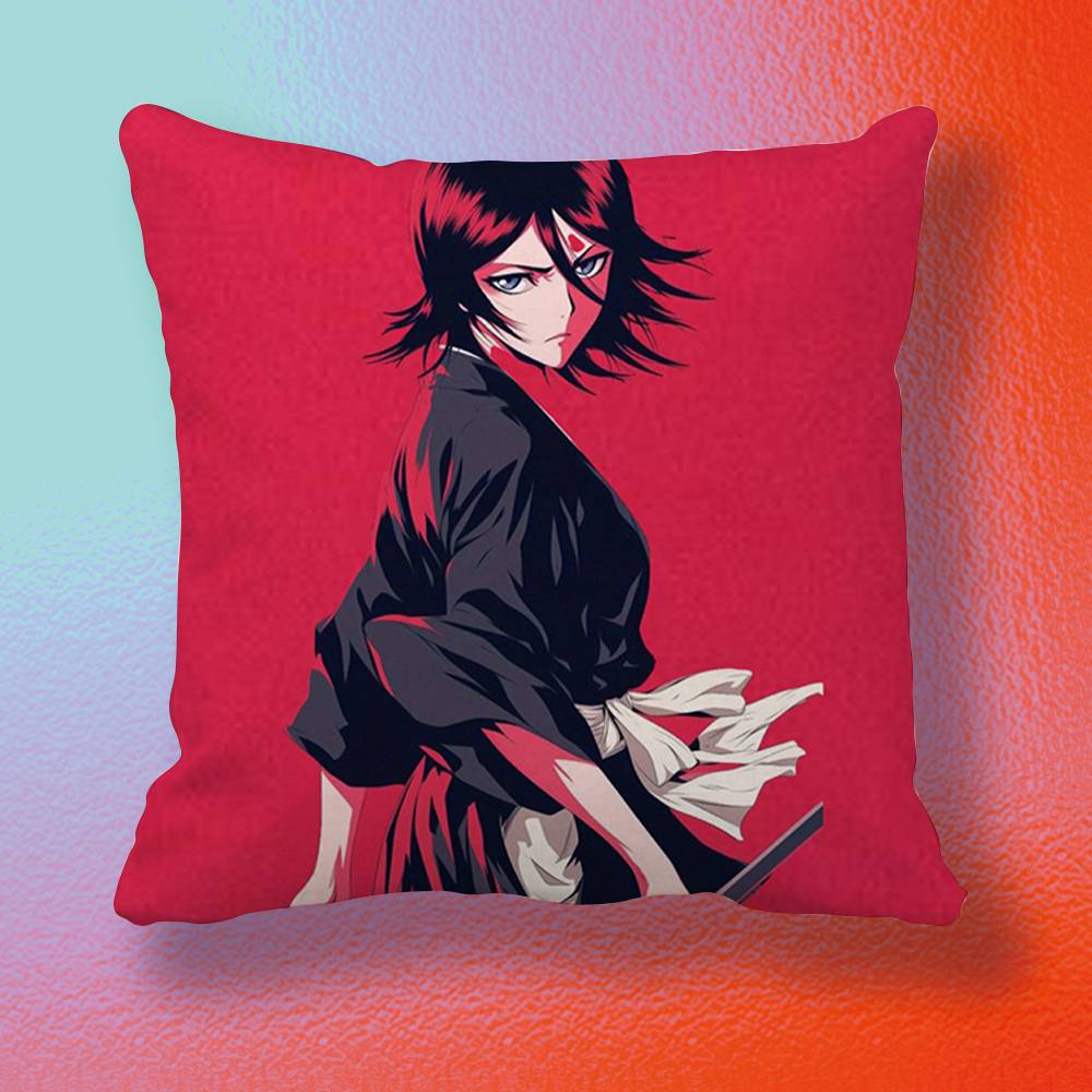 Bleach Rukia Kuchiki Doublesided printed pillow cover Solid color minimalist pillowcase fits all bedroom styles