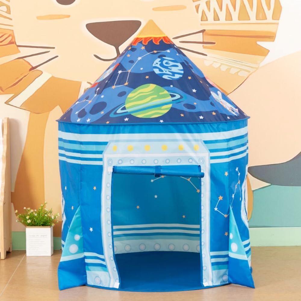 Benebomo Палатка для детей, палатка-ракета, детская палатка, палатка-домик, палатка-космический корабль, складной бассейн с шариками, для дома и улицы, игрушка-ракета с сумкой для переноски, детская игровая