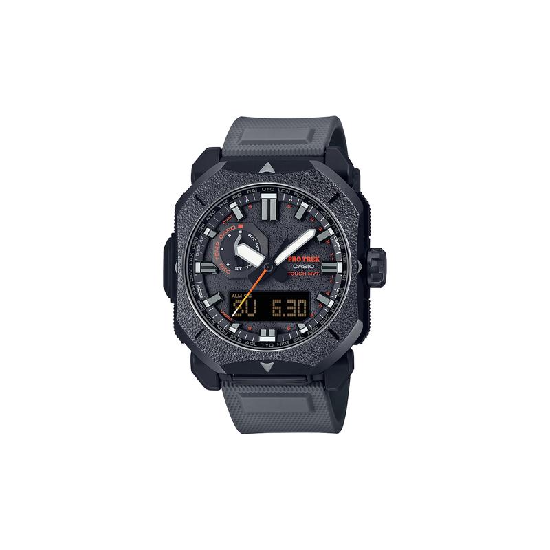 Casio 100 метров водонепроницаемые и ударопрочные многофункциональные кварцевые мужские часы с ремешком из смолы, серый циферблат PRW-6900BF-1PR