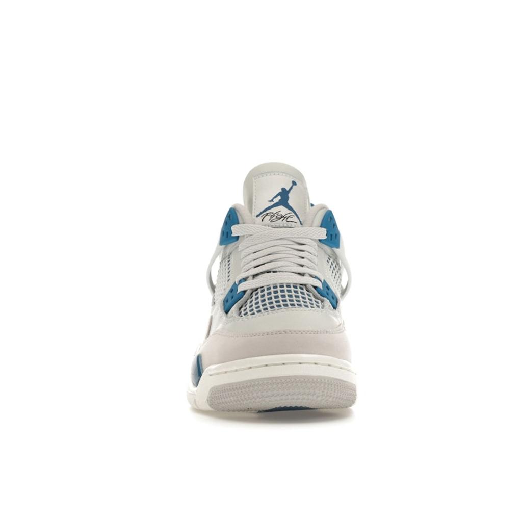 Air Jordan 4 Retro GS Military Blue 2024 Kids Sneakers White Off-White Neutral-Grey HF4281-141