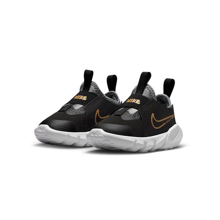 Nike Кроссовки Flex Runner 2 Устойчивые к истиранию Дышащие Низкие Детские Обувь для младенцев и малышей Черный DJ6039-007
