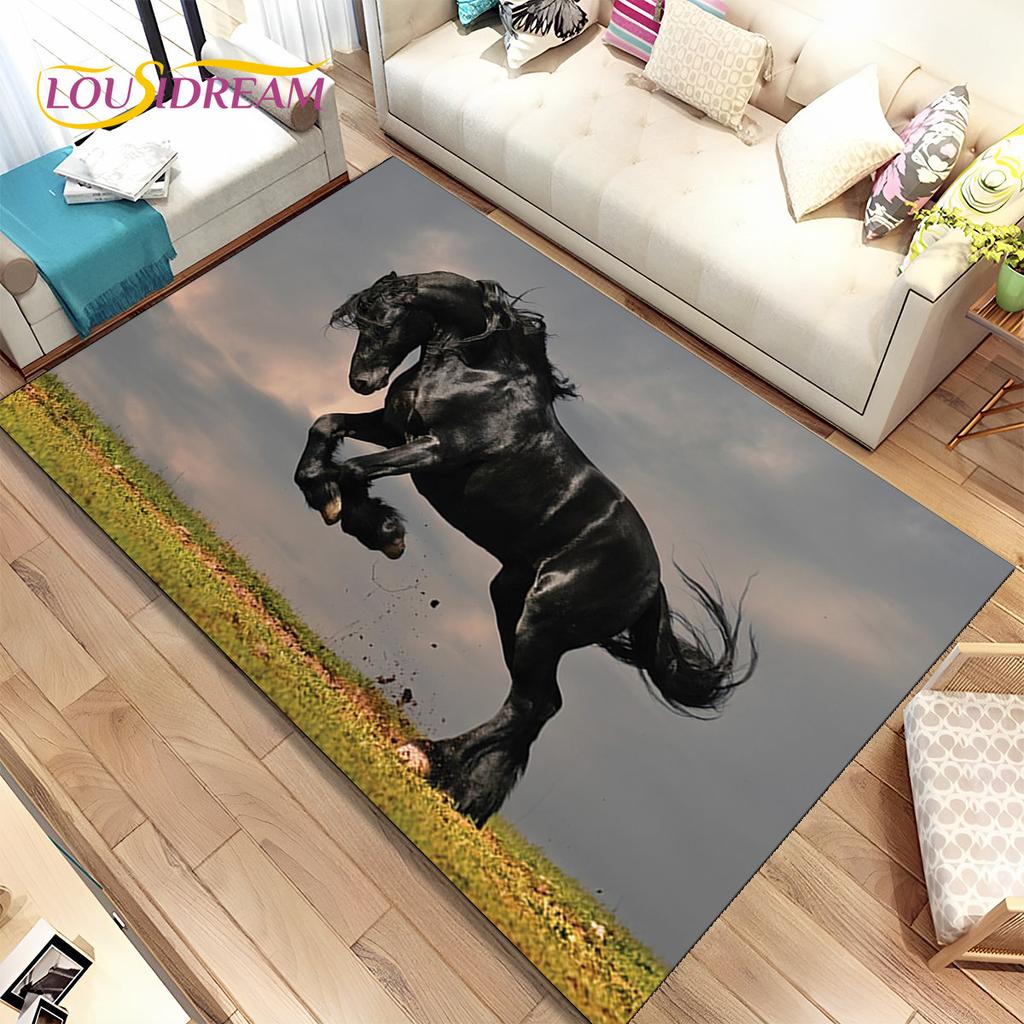 3D животных Pentium Fine Horse Коврик большой, ковер для гостиной, спальни, дивана, коврик для украшения, детский нескользящий напольный коврик
