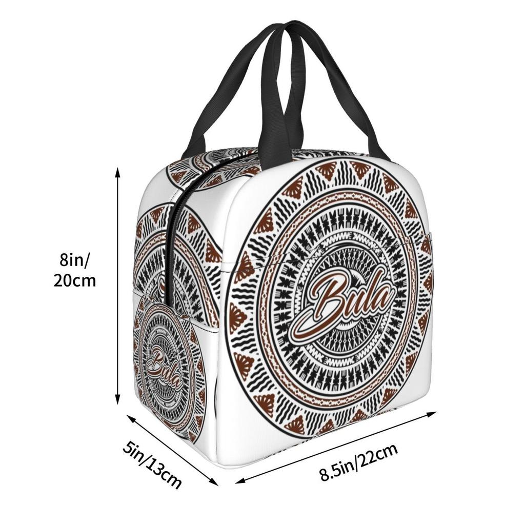 Fiji Bula Kesakesa Design Insulated Lunch Bag for Women Office Cooler Thermal Food Box Tote Portable Lunch Boxes Container