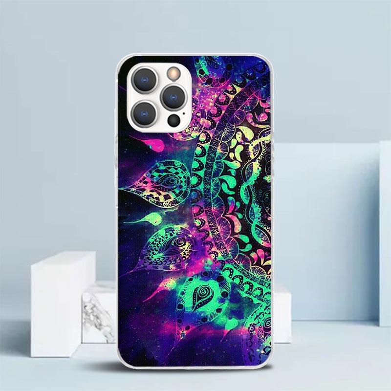 Mandala Sunflower Mandala Phone Case For IPhone 16 17 Air 16E 15 14 Plus 13 Mini 12 11 Pro Max 7 8 + SE 2020 Soft TPU Back Cover