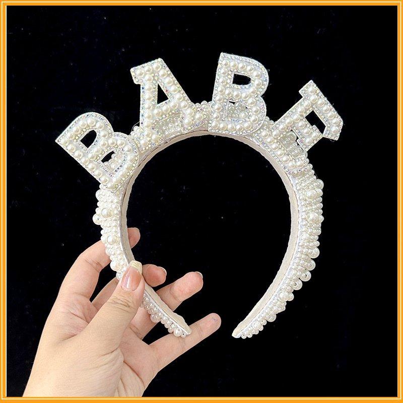 European American Beaded Bridal Vintage Pearl Hair Party Headband Accessories Handmade Bride Pearl Headband