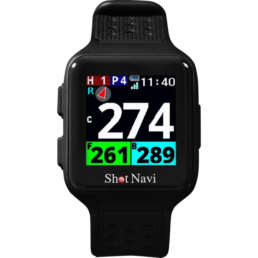Shot Navi SkyNova Golf GPS Made in Japan Watch, Multi-Positioning, [Simple (Black)]