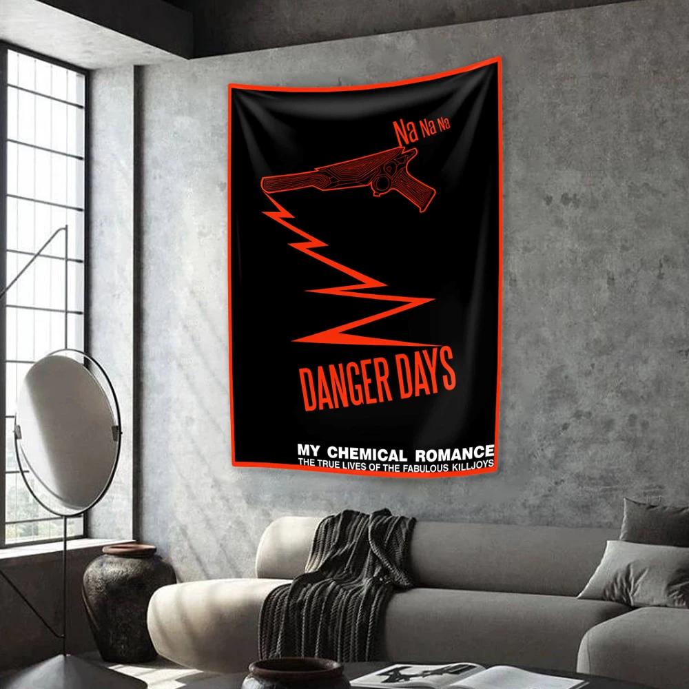Панк Музыка Группа Гобелен My Chemical Romances Украшение для дома Спальня Общежитие Настенный Декор Фоновая ткань Концертный Декор