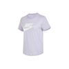 American Vintage Logo Print Sports Casual Round Neck Breathable Short Sleeve T-Shirt Women Tops Purple DX7907-536