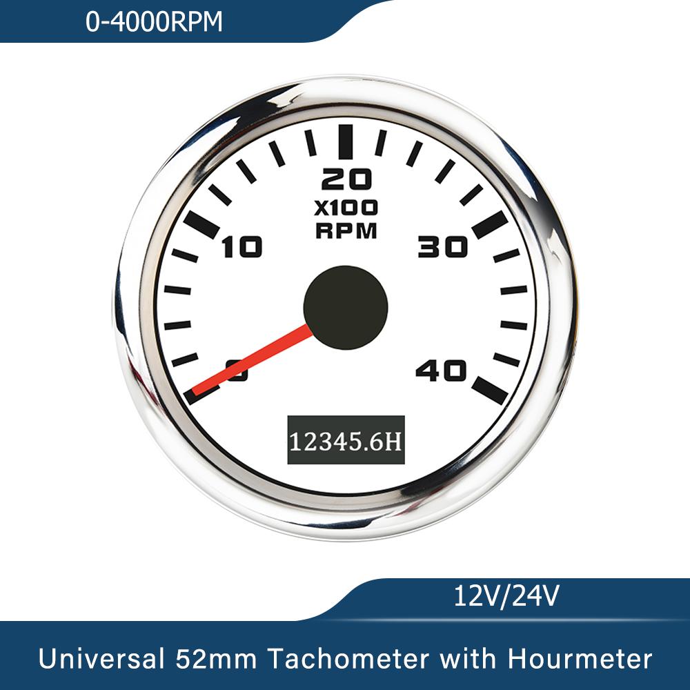 New Universal 52mm Tachometer RPM Meter 0-3000RPM 4000RPM 6000RPM 7000RPM 8000RPM with Backlight 9-30V for Car Boat Yacht